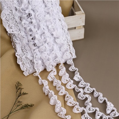 Тесьма вязаная, на резинке, 20 мм, 9±0.5 м, белая