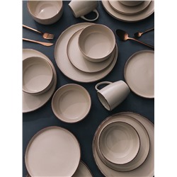 Блюдо сервировочное Доляна «Альпийский крем», 20.5×2, керамика, бежевое