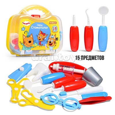Набор "Три Кота" Стоматолог (15 элементов) (в чемоданчике)