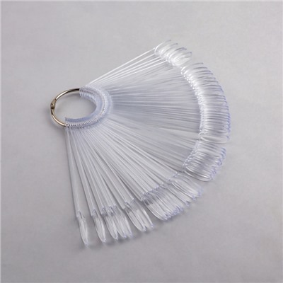 Палитра для лаков на кольце, 50 ногтей, форма овал, прозрачная