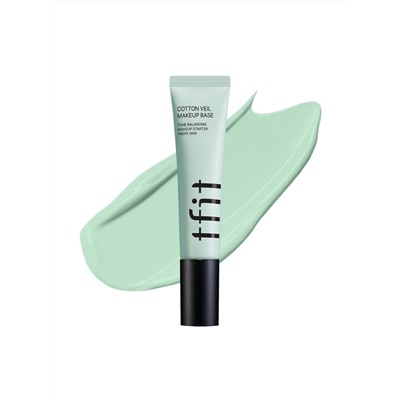 TFIT - БАЗА ПОД МАКИЯЖ С ЭКСТАКТОМ ОБЛЕПИХИ И ГИАЛУРОНОВОЙ КИСЛОТОЙ COTTON VEIL MAKEUP BASE 01 PURE GREEN, 30 МЛ