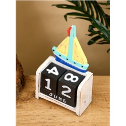 Календарь настольный «Парусник», 11×5×16 см, дерево, жёлтый