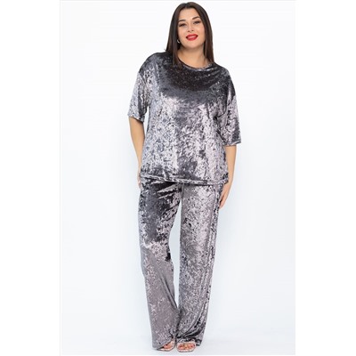 Блуза Таинственное очарование (серо-бежевая) Б14681-25М