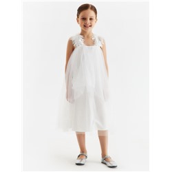 Платье нарядное для девочки MINAKU: PartyDress, рост 104-110 см, белое