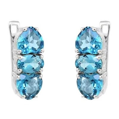 Серьги из серебра лондон топаз кварц, Крит