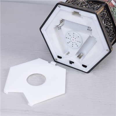 Светодиодная фигура «Фонарь с детьми и ёлкой» 13×28.5×12 см, пластик, батарейки ААх3 (не в комплекте), USB, свечение тёплое белое