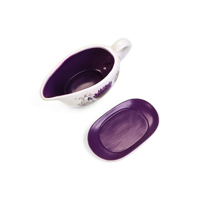 Горшок для цветов в форме кувшина «Агнес: лаванда» керамический, с поддоном, 1.1 л, 25×11×11 см, бело-фиолетовый