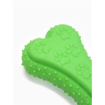 Жевательная игрушка для собак «Объемная кость с лапками», 12 с, TPR, зелёная