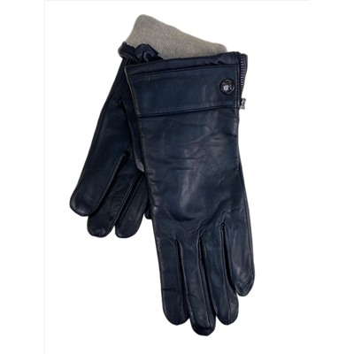 Женские  демисезонные перчатки из натуральной кожи, цвет черный