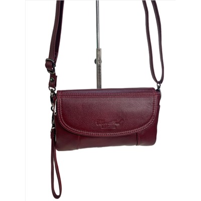 Женская сумка из натуральной кожи, цвет бордо