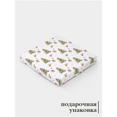 Десертная тарелка новогодняя Доляна «Новогодние зверята», d=19 см, стекло, белая