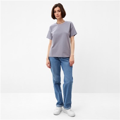 Футболка женская MINAKU: Basic line, серая, размер 42