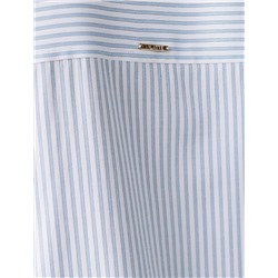 Блузка свободного силуэта в тонкую полоску из хлопка