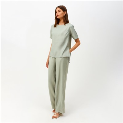 Костюм женский (футболка, брюки) MINAKU: Enjoy, оливковый, размер 42