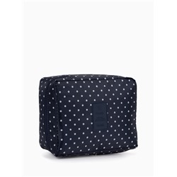 Косметичка-органайзер дорожная на молнии, с карманами, в мелкий горох, тёмно-синяя