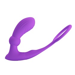 Лиловый вибростимулятор простаты Warren с эрекционным кольцом