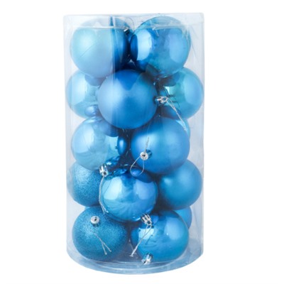 Елочные шары 20 штук 8 см / HX-1/8 /уп 12/ голубые