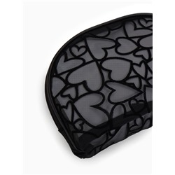Косметичка полукруглая Black beauty, на молнии, чёрная