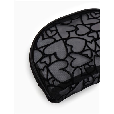 Косметичка полукруглая Black beauty, на молнии, чёрная