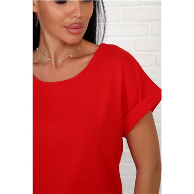 Футболка без рисунка с отворотами на рукавах, хлопок 100%, Арт. 561 НАТАЛИ, 1193896