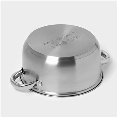 Набор кастрюль Доляна «Сильве», 3 предмета: 1.6 л, 2.3 л, 3.2 л, нержавеющая сталь