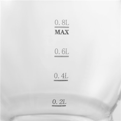 Заварочный чайник «Эко. Бабл», 800 мл, 22×12.5×15 см, с бамбуковой крышкой, металлический фильтр, стекло, прозрачный