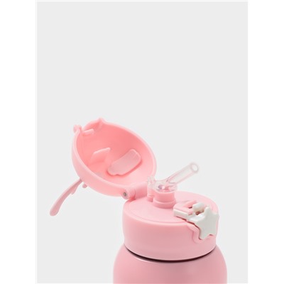 Термос детский «Единорог», 500 мл, с кружкой, два вида крышек, сохраняет тепло до 6 ч, нержавеющая сталь, розовый