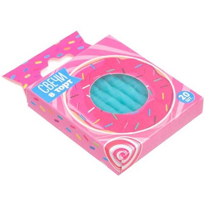 Свечи для торта "Пончик" бирюзовые (упаковка 20 шт.)