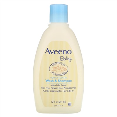 Aveeno, Baby, средство для душа и шампунь, с легким ароматом, 354 мл (12 жидких унций)
