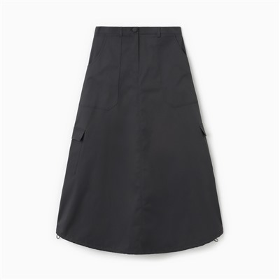 Юбка миди баллон женская MINAKU: Safari, графит, размер 46