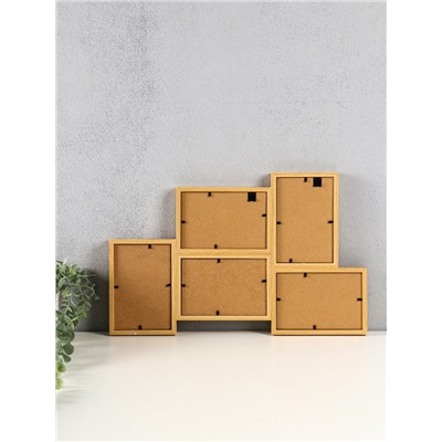 Фоторамка - коллаж на 5 фото 10×15 «Сливки», МДФ, стекло, 28.5×45.5×2.2 см