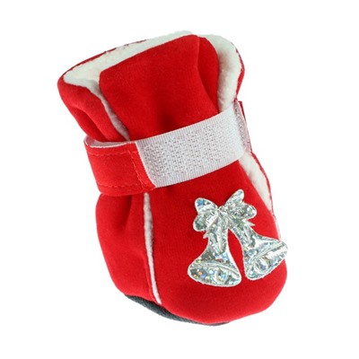 Ботинки для собак «Бубенцы», набор 4 шт., размер S, красные