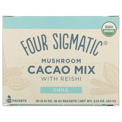 Four Sigmatic, грибная смесь для приготовления какао с рейши, 10 пакетиков по 6 г (0,21 унции) каждый