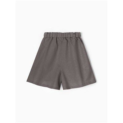 Шорты женские на резинке льняные MINAKU: Safari, серые, размер 42