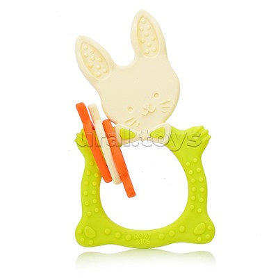 Универсальный прорезыватель BUNNY с держателем. Цвет зелёный.