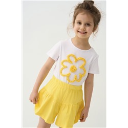 Комплект трикотажный для девочек: фуфайка (футболка), шорты PLAYTODAY, 1240042