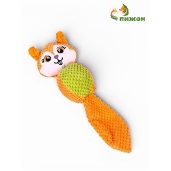Мягкая игрушка для собак «Белка», 36 см, с пищалкой, оранжевая