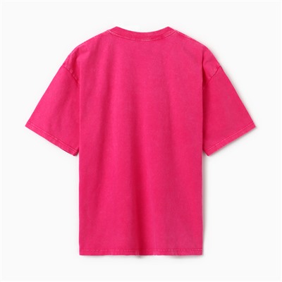 Футболка женская из вареного хлопка MIST Streetwear, розовая, размер 46-48