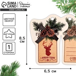 Шильдик на подарок Новый год «Шишка», 6.5×8.5 см