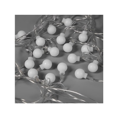 Гирлянда «Нить» 5 м с насадками «Шарики белые», IP20, прозрачная нить, 20 LED, свечение мульти (RG/RB), мигание, 220 В