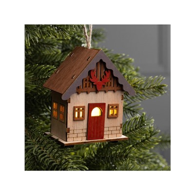 Подвеска световая «Дом охотника», 9×5.5×10 см, 1 LED, от батареек AG10×3, свечение тёплое белое