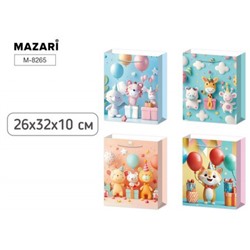 Пакет бумажный 26х32х10 см "ДЕТСКИЙ" 4 дизайна в асс. M-8265 Mazari