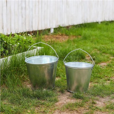 УЦЕНКА Ведро оцинкованное, 7 л, ЗАМЯТИЕ НА ИЗДЕЛИИ