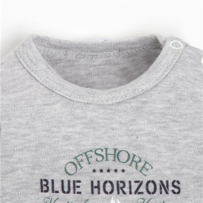 Боди детское, цвет серый, рост 62 см