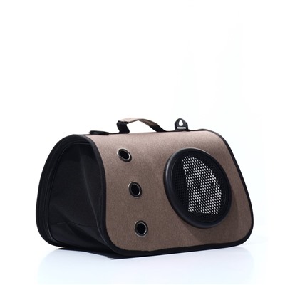 Сумка - переноска для животных, 40×26×26 см, с иллюминатором, коричневая