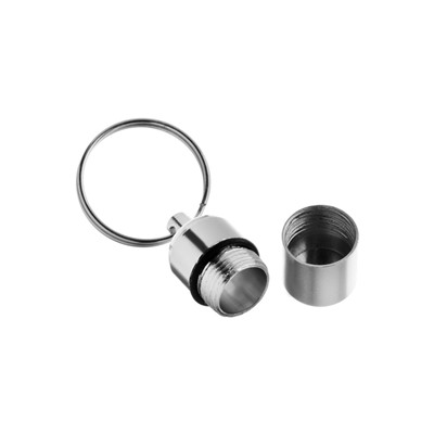 Адресник - капсула под записку, 2.2×1.3 см, металл, серебристый