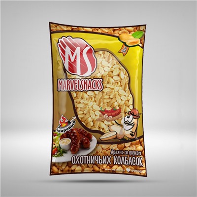 Арахис со вкусом охотничьих колбасок "Marvelsnacks",  70 г