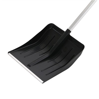 Лопата пластиковая, ковш 410×440 мм, с алюминиевой планкой, алюминиевый черенок с V-ручкой, «Метель»