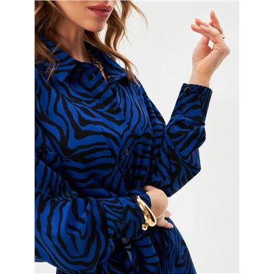 Комплект жен. (блузка-топ и шорты) Topshirts синий принт