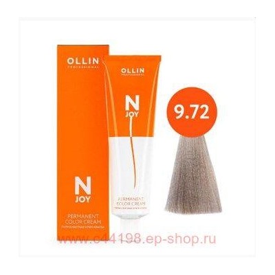 OLLIN "N-JOY" 9/72 – блондин коричнево-фиолетовый, перманентная крем-краска для волос 100мл